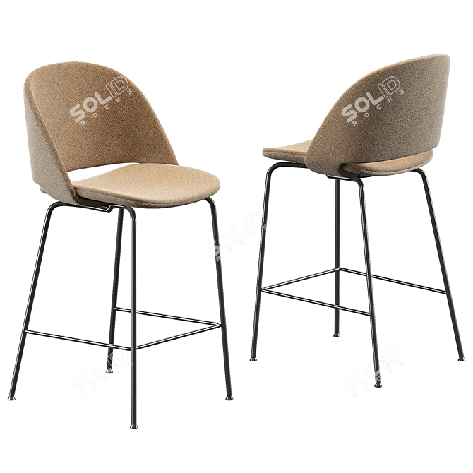 Elegant Bontempi Barstool 3D model image 1