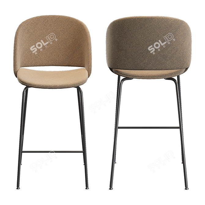 Elegant Bontempi Barstool 3D model image 2