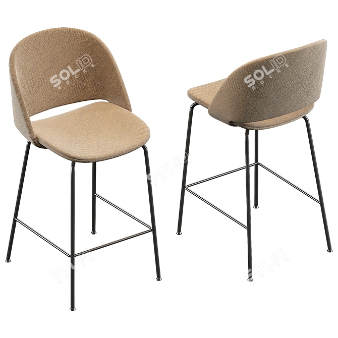 Elegant Bontempi Barstool 3D model image 3