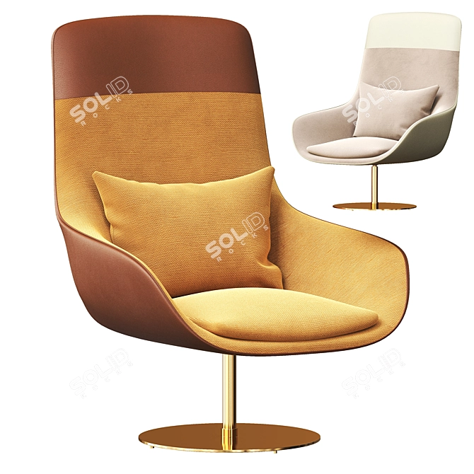 Modern Comfort: ACTIU NOOM Fabric Armchair 3D model image 1