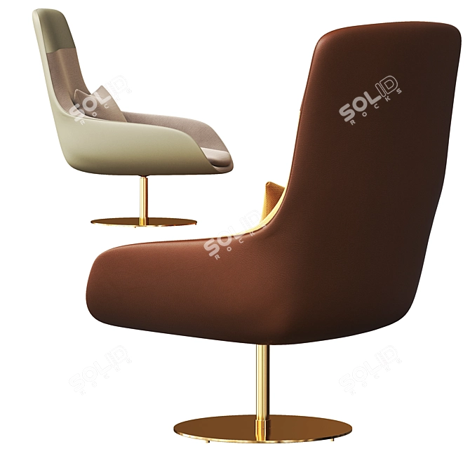Modern Comfort: ACTIU NOOM Fabric Armchair 3D model image 4