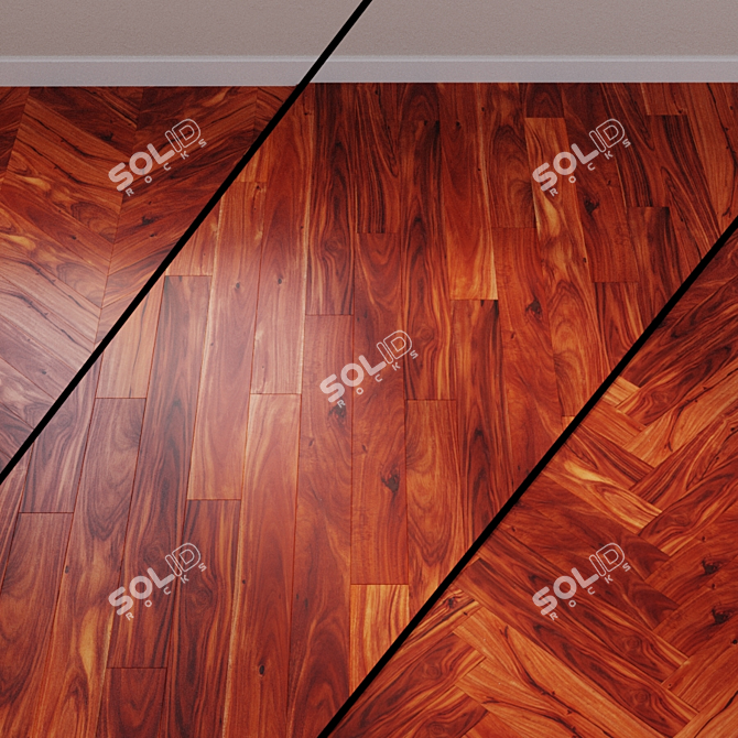 Natural African Acacia Wood Flooring 3D model image 1