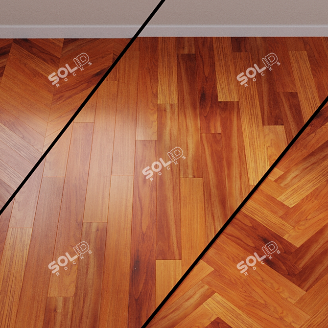 Teak Select Solid Board Parket 3D model image 1