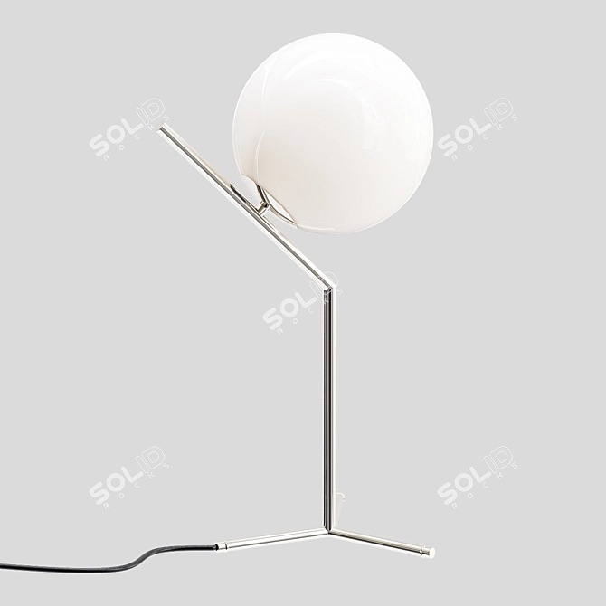 Sleek Chrome Table Lamp 3D model image 2