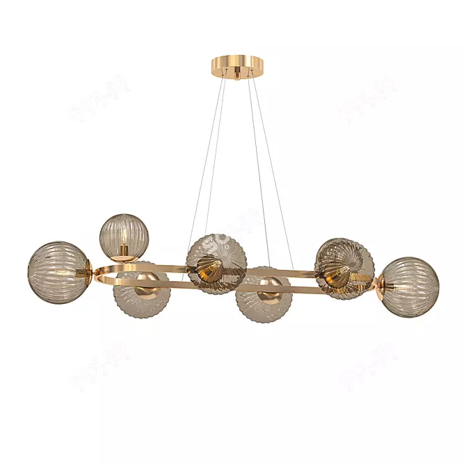 Silvana: Elegant Blown Glass Sphere Chandelier 3D model image 1