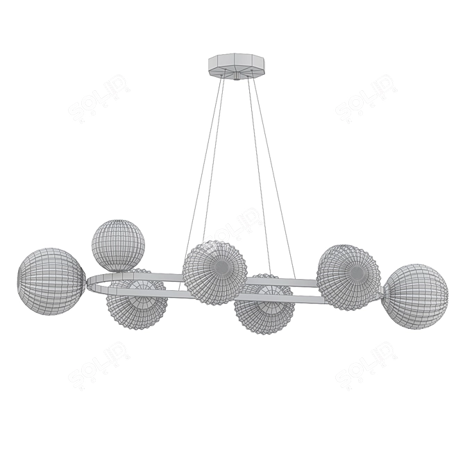 Silvana: Elegant Blown Glass Sphere Chandelier 3D model image 2