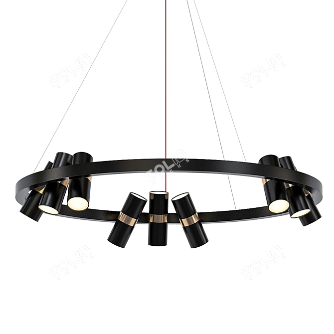 Tunnel LED Pendant Chandelier 3D model image 1