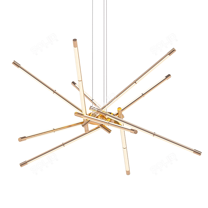 Modern LED Cylinder Chandelier 3D model image 1