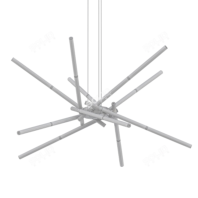 Modern LED Cylinder Chandelier 3D model image 2
