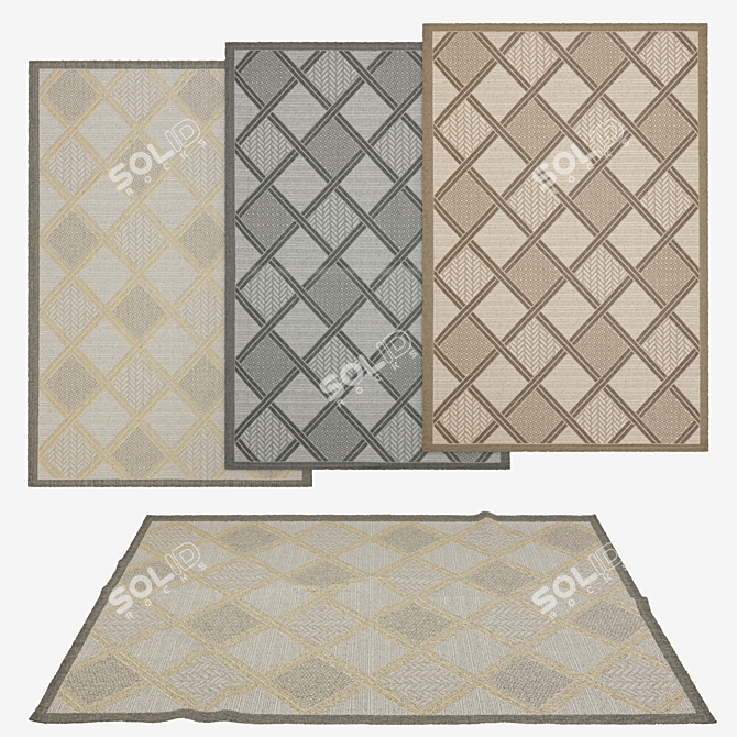 Versatile Rugs Set: 6 Stunning Options 3D model image 6