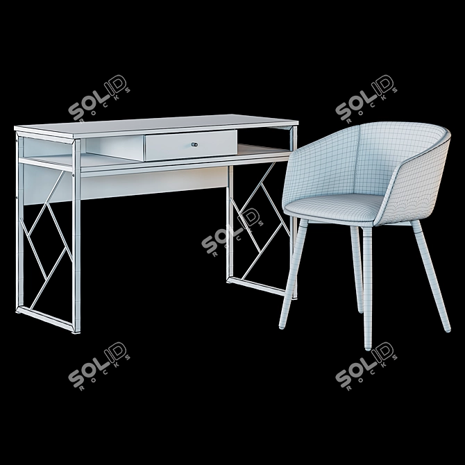 Halmar K266 & Signal Tablo B: Stylish Chair and Computer Desk 3D model image 2
