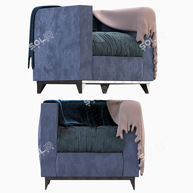 Modern Millimeter Armchair with Box Trick 3D model image 1