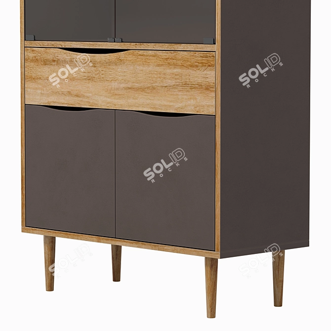 Modern Two-Door Showcase Cabinet 3D model image 3
