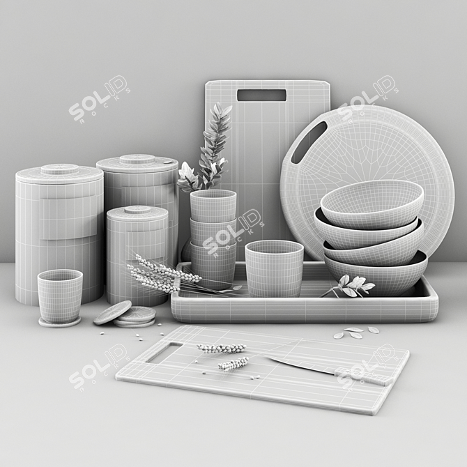 2016 Dish: 863mm x 814mm x 392mm 3D model image 2