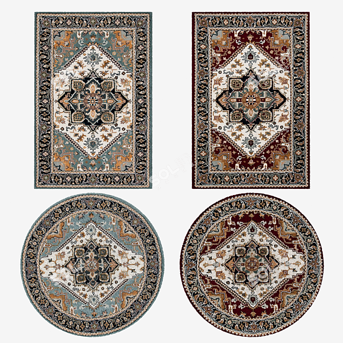 Versatile Set of 8 Rugs: VRayFur, Displacement Mods, Multiple Formats 3D model image 1