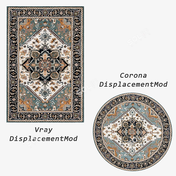 Versatile Set of 8 Rugs: VRayFur, Displacement Mods, Multiple Formats 3D model image 2