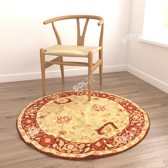 Versatile Set of 8 High-quality Rugs 3D model image 4