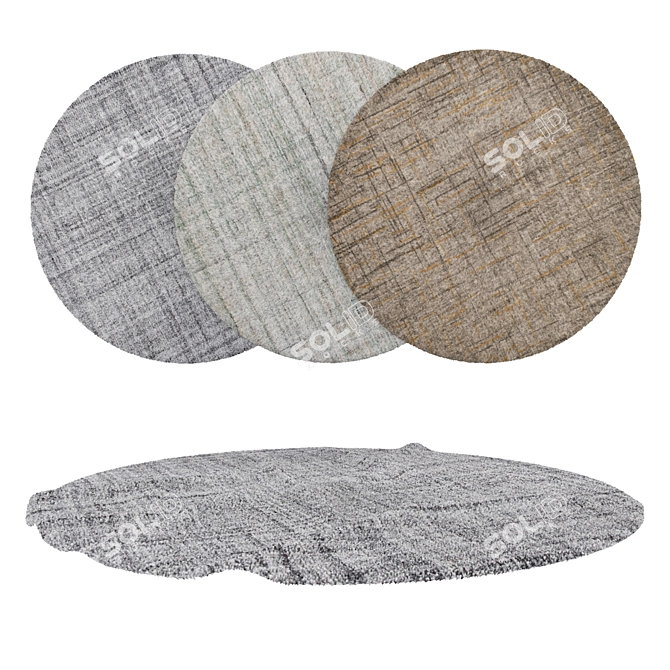 Round Carpets Set: Versatile and Realistic 3D model image 1