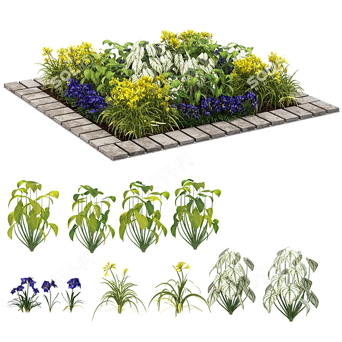 Durable Polys Outdoor Plant 3D model image 1