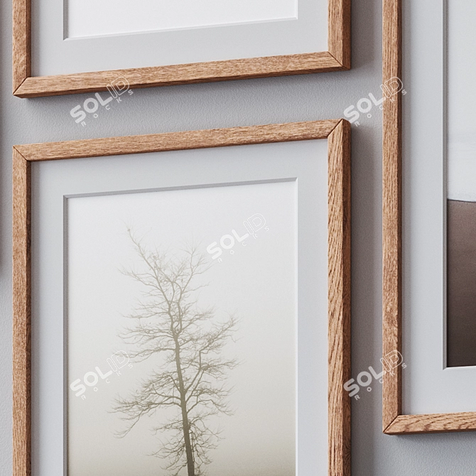 Versatile Photo Frames Set - 4 Colors & Multiple Sizes 3D model image 2