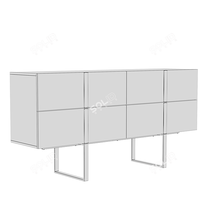 Oak and Steel Sideboard - Modern Spanish Design 3D model image 2