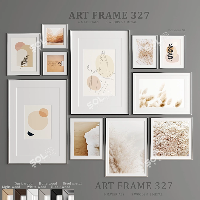 Versatile Art Frame for Various Sizes 3D model image 1