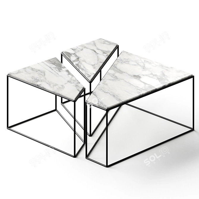 Modern Split Coffee Table 3D model image 1