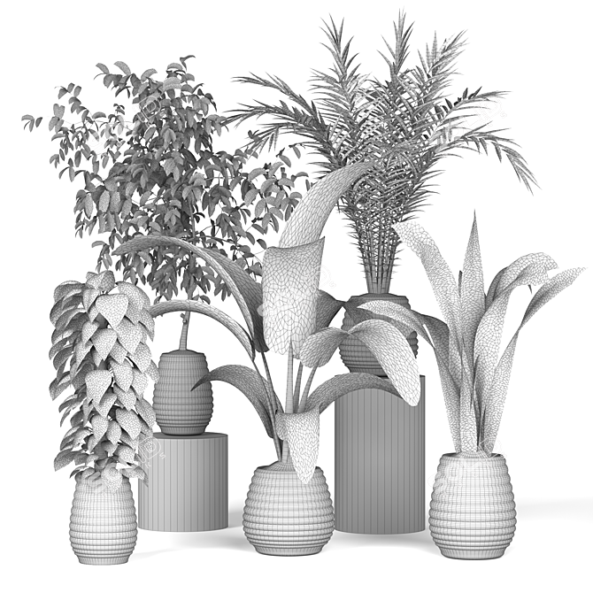 Green Oasis: Assorted Plant Collection 3D model image 1