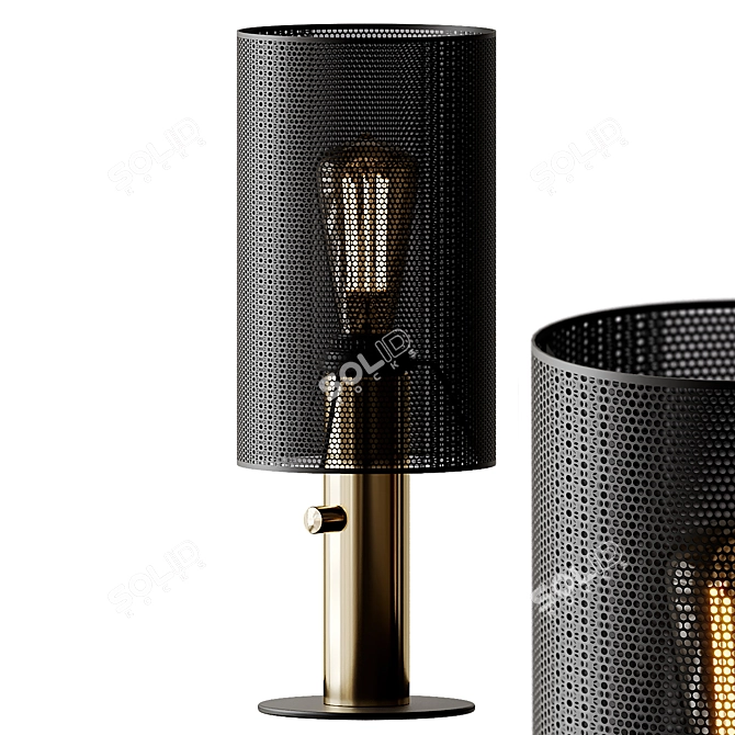 Sleek Metal Table Lamp 3D model image 1