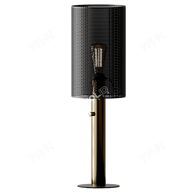 Sleek Metal Table Lamp 3D model image 2