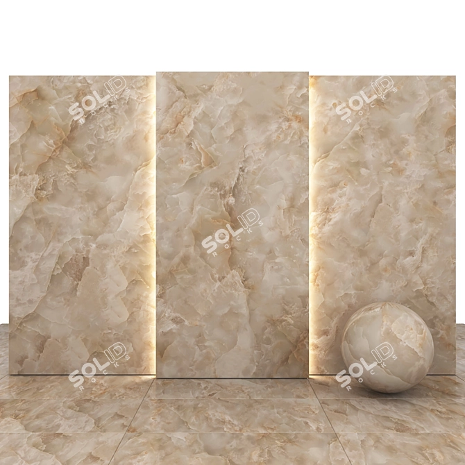 Elegant Karen Beige Marble: Versatile Texture 3D model image 1