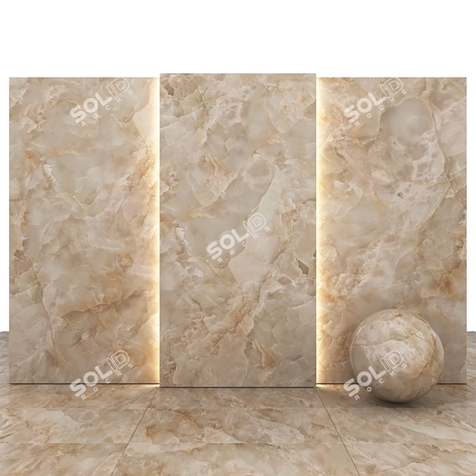 Elegant Karen Beige Marble: Versatile Texture 3D model image 2