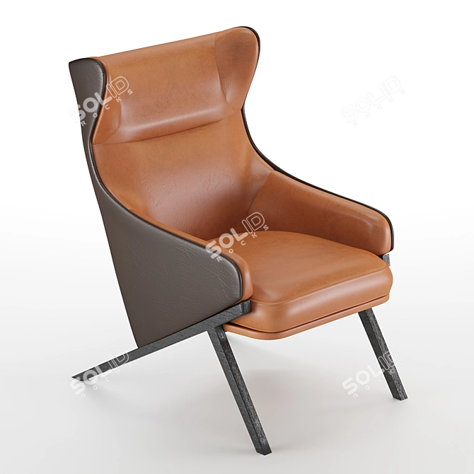 Cozy and Modern Single Sofa 3D model image 1