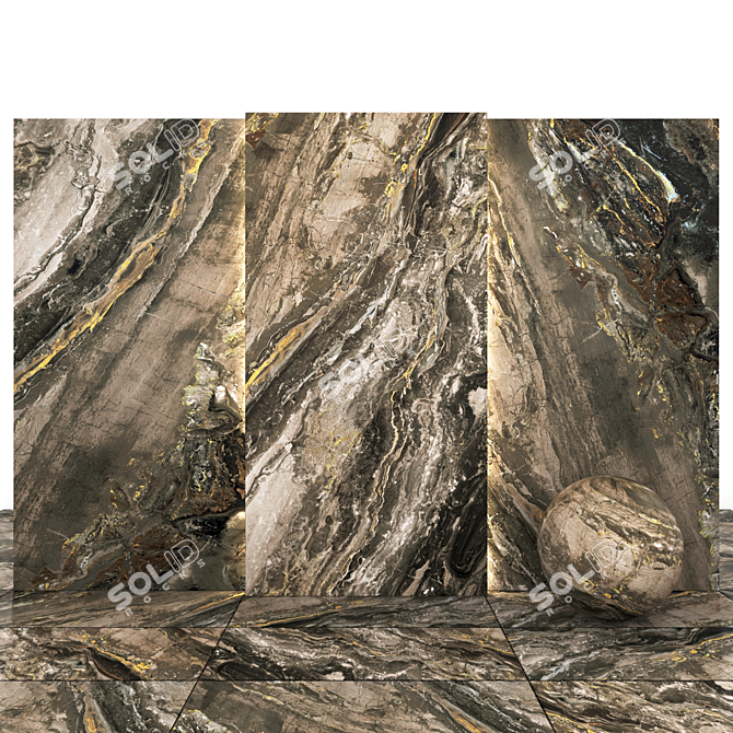 Arabesque Marble Dream: Elegant Texture 3D model image 2