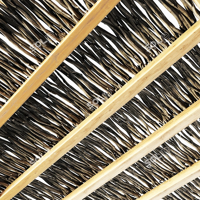 Driftwood Branch Ceiling - Natural Wooden Decor 3D model image 2