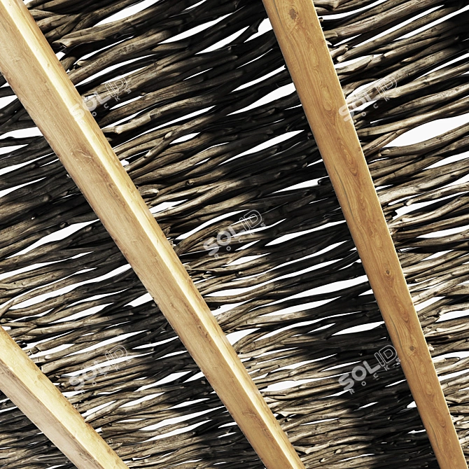 Driftwood Branch Ceiling - Natural Wooden Decor 3D model image 3