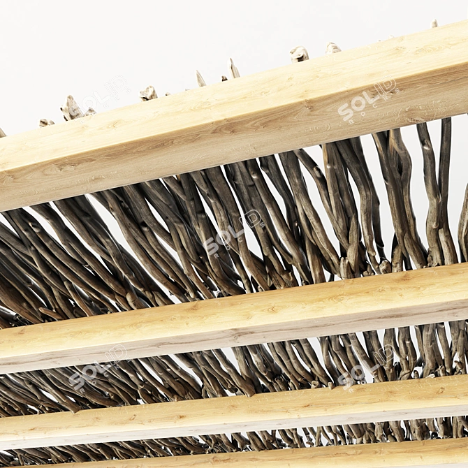 Driftwood Branch Ceiling - Natural Wooden Decor 3D model image 4