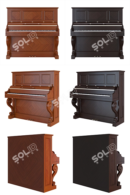 Melodic Mastery: PLEYEL WOLFF Vertical Piano 3D model image 1