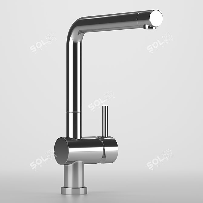 Modern Single Lever Faucet with High Swivel Spout 3D model image 3