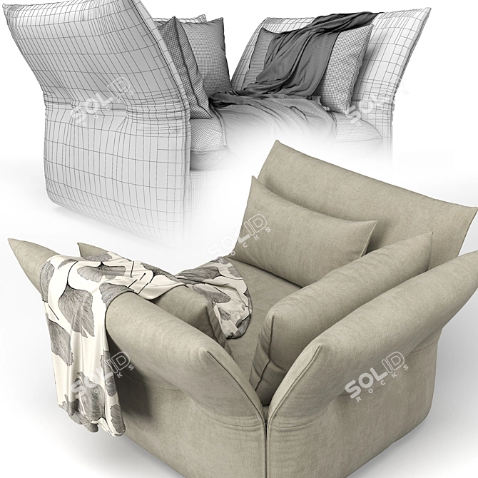 Modern Mariposa Armchair: Stylish Comfort for Your Living Space 3D model image 5