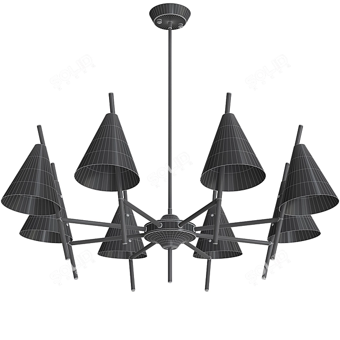 Anzazo Crater C: Sleek Designer Chandelier 3D model image 5