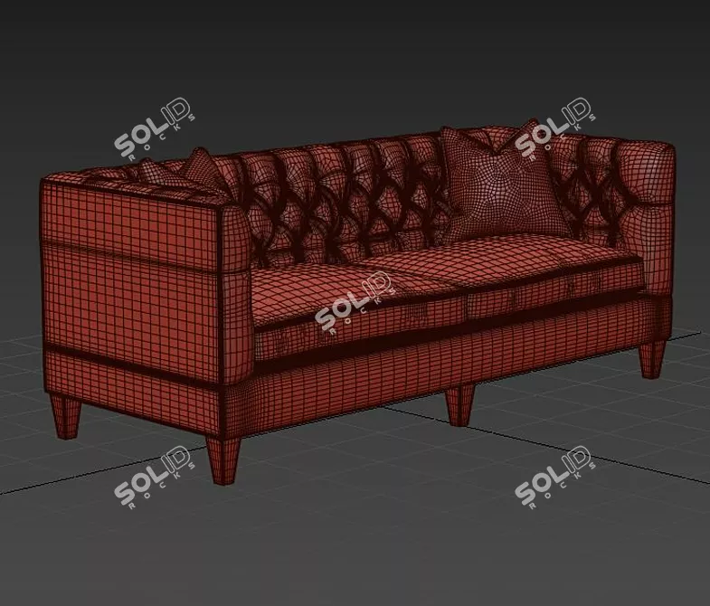 Luxury Becket Sofa 3D model image 4