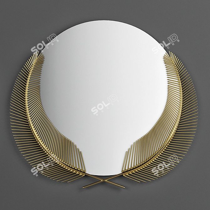 Elegant Brass Sunset Mirror 3D model image 1