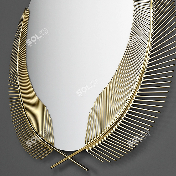 Elegant Brass Sunset Mirror 3D model image 2