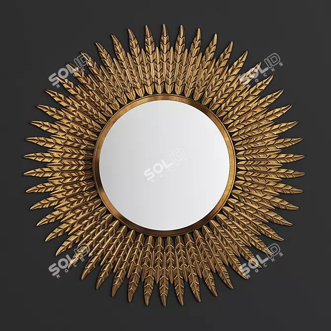Golden Feather Mirror: Pre-Order for April 3D model image 1