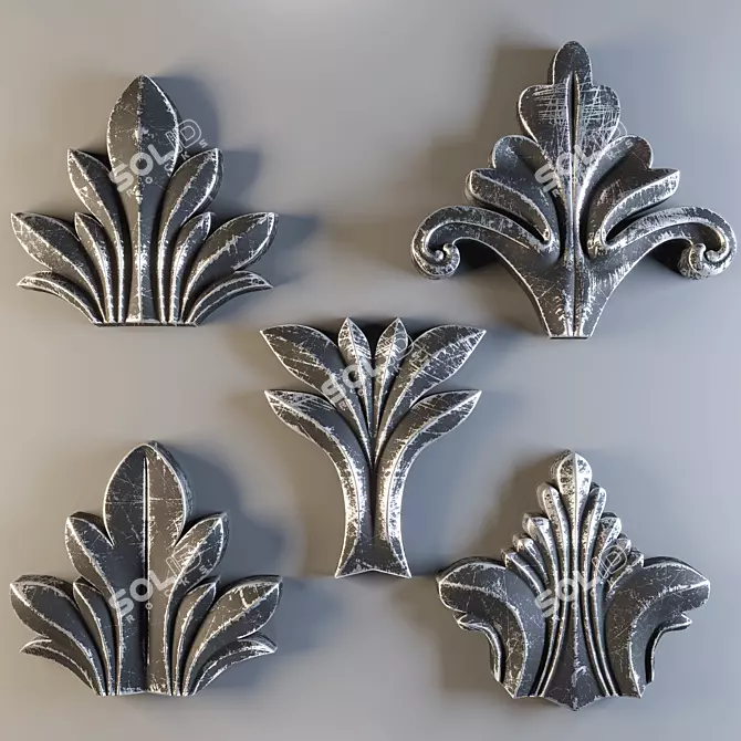 Elegant Trim Ornament: 8K Upgrade 3D model image 1