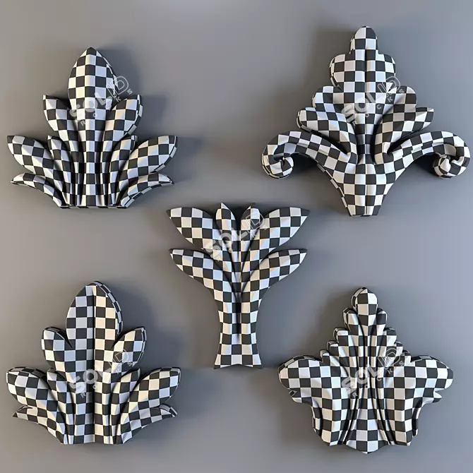 Elegant Trim Ornament: 8K Upgrade 3D model image 3