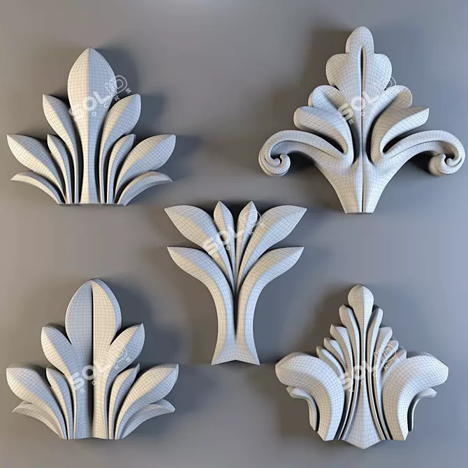 Elegant Trim Ornament: 8K Upgrade 3D model image 4