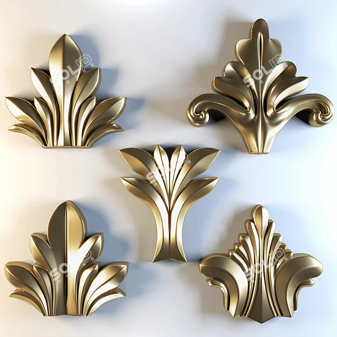 Elegant Trim Ornament: 8K Upgrade 3D model image 7