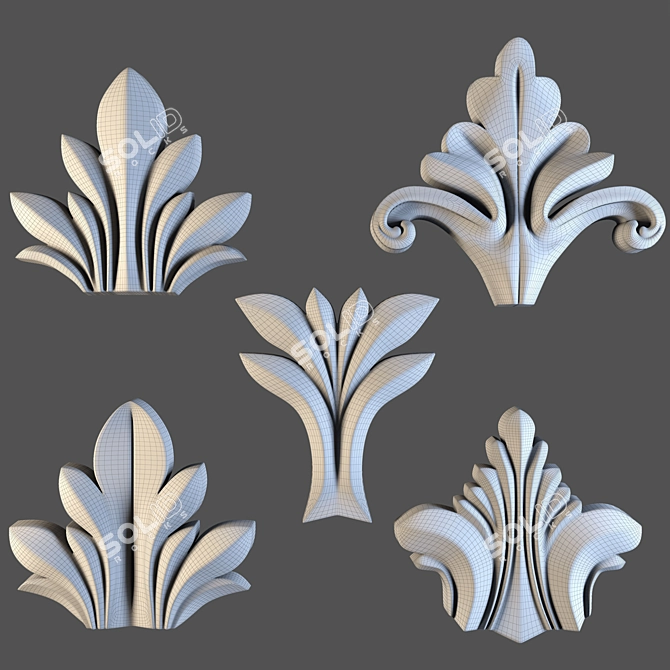 Elegant Trim Ornament: 8K Upgrade 3D model image 13
